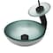 Novatto Mini 12-inch Silver Foiled Glass Vessel Bath Sink Set, Matte Black NSFC-7032-1217003MB - alternate 1